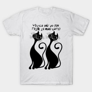 Cats - which one do you think is more cute? T-Shirt